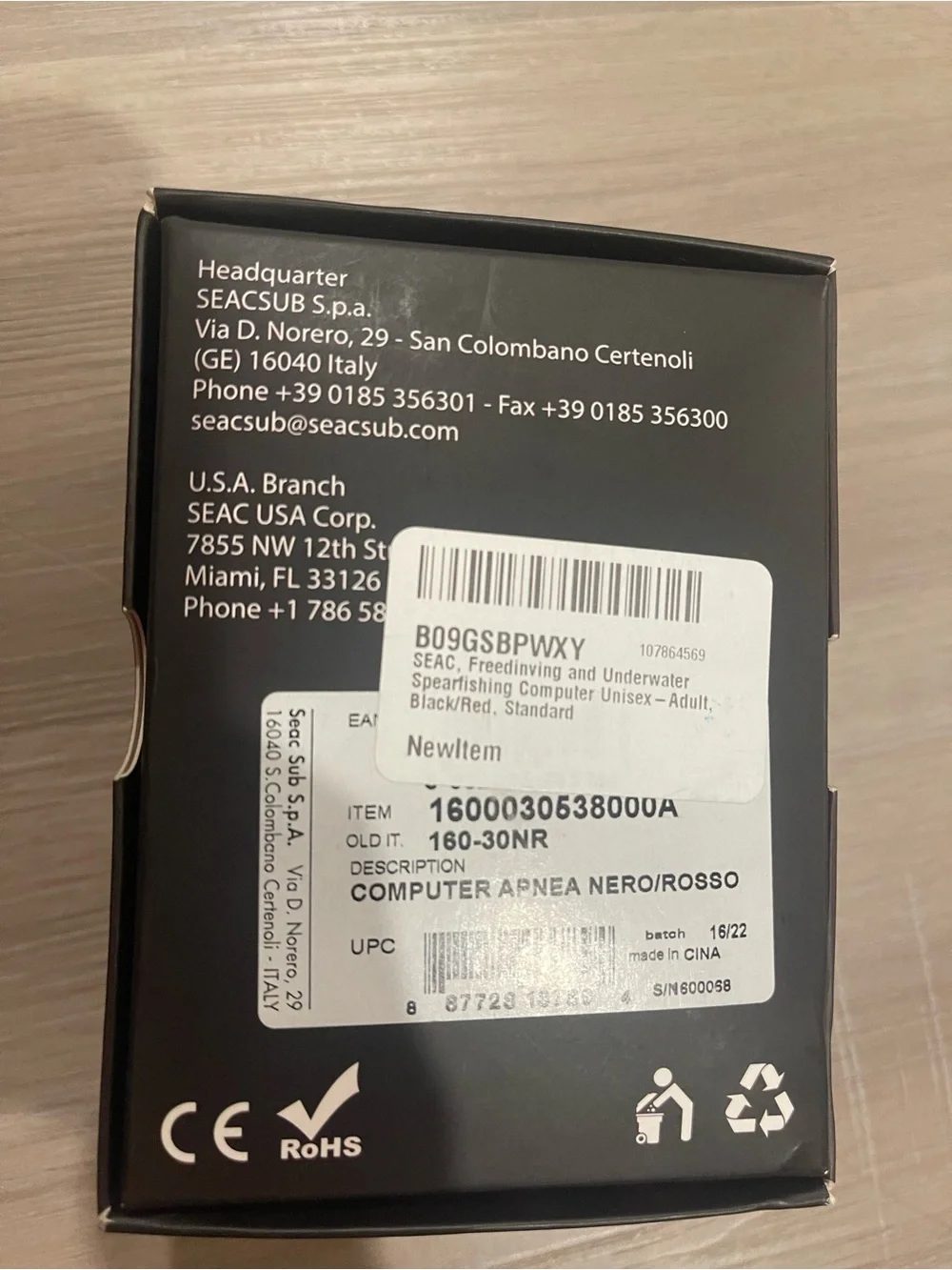 NWT SEAC Apnea Freediving Computer with Log and Real Time Data